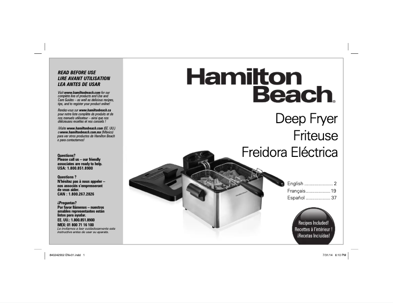 Page 1 de la notice Mode d'emploi Hamilton Beach 35036