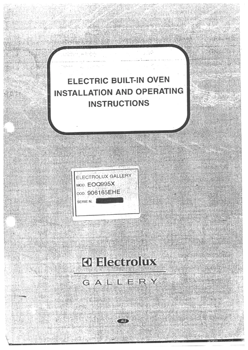 Page 1 de la notice Manuel utilisateur Electrolux EOQ995X