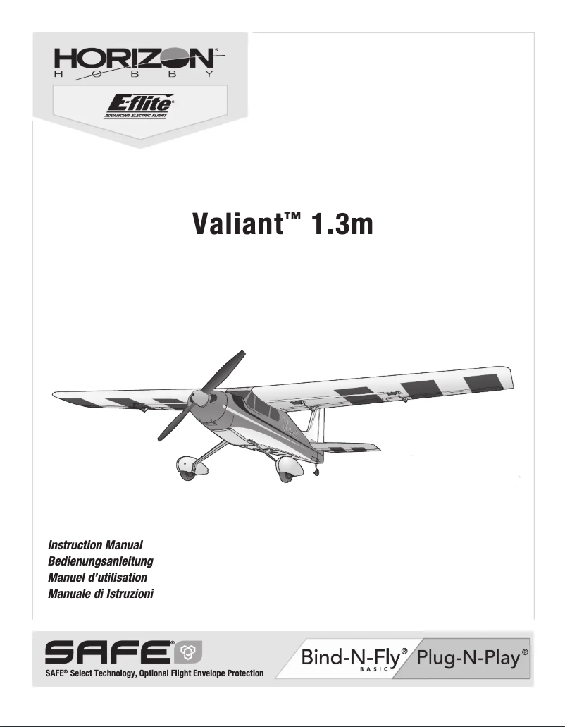 Page 1 de la notice Manuel utilisateur E-flite Valiant
