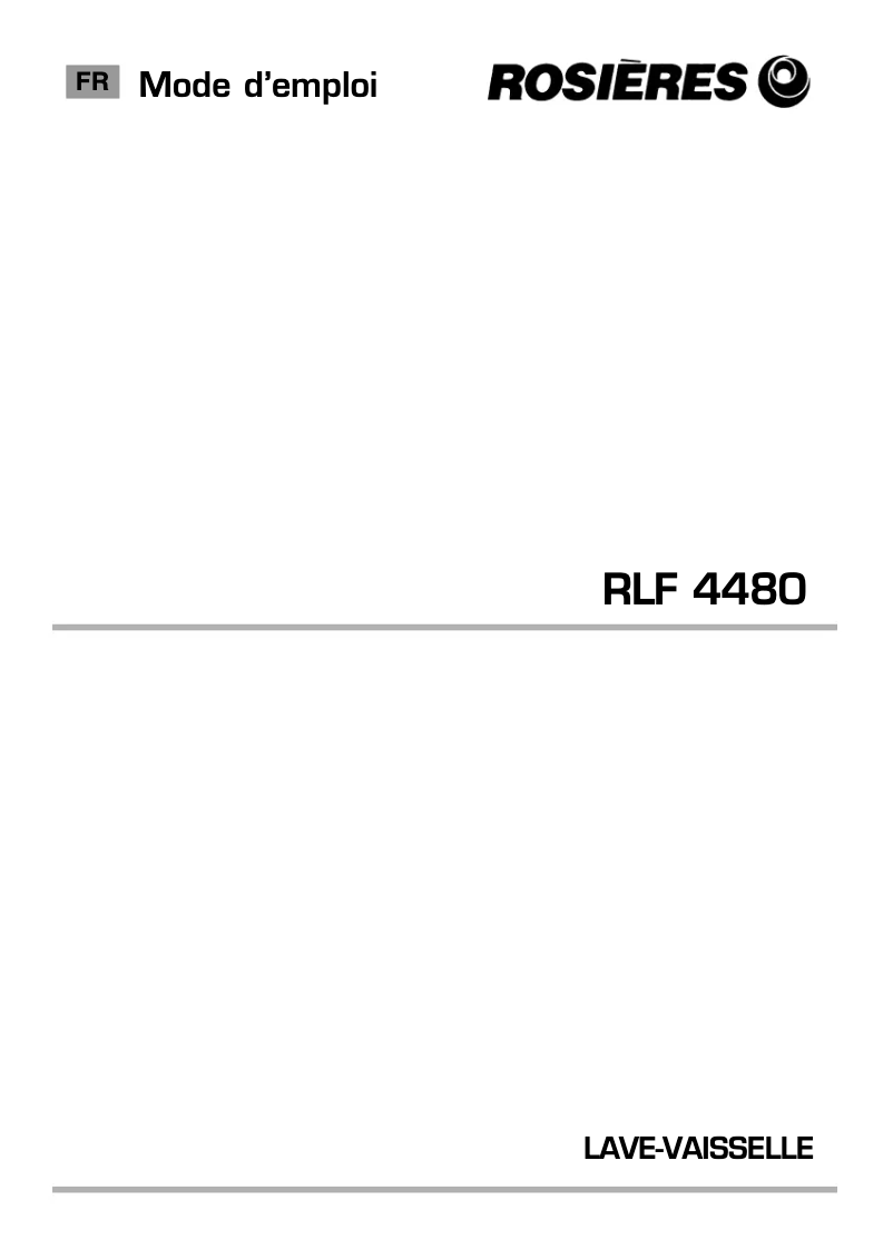 Page 1 de la notice Manuel utilisateur Rosieres RLF 4480