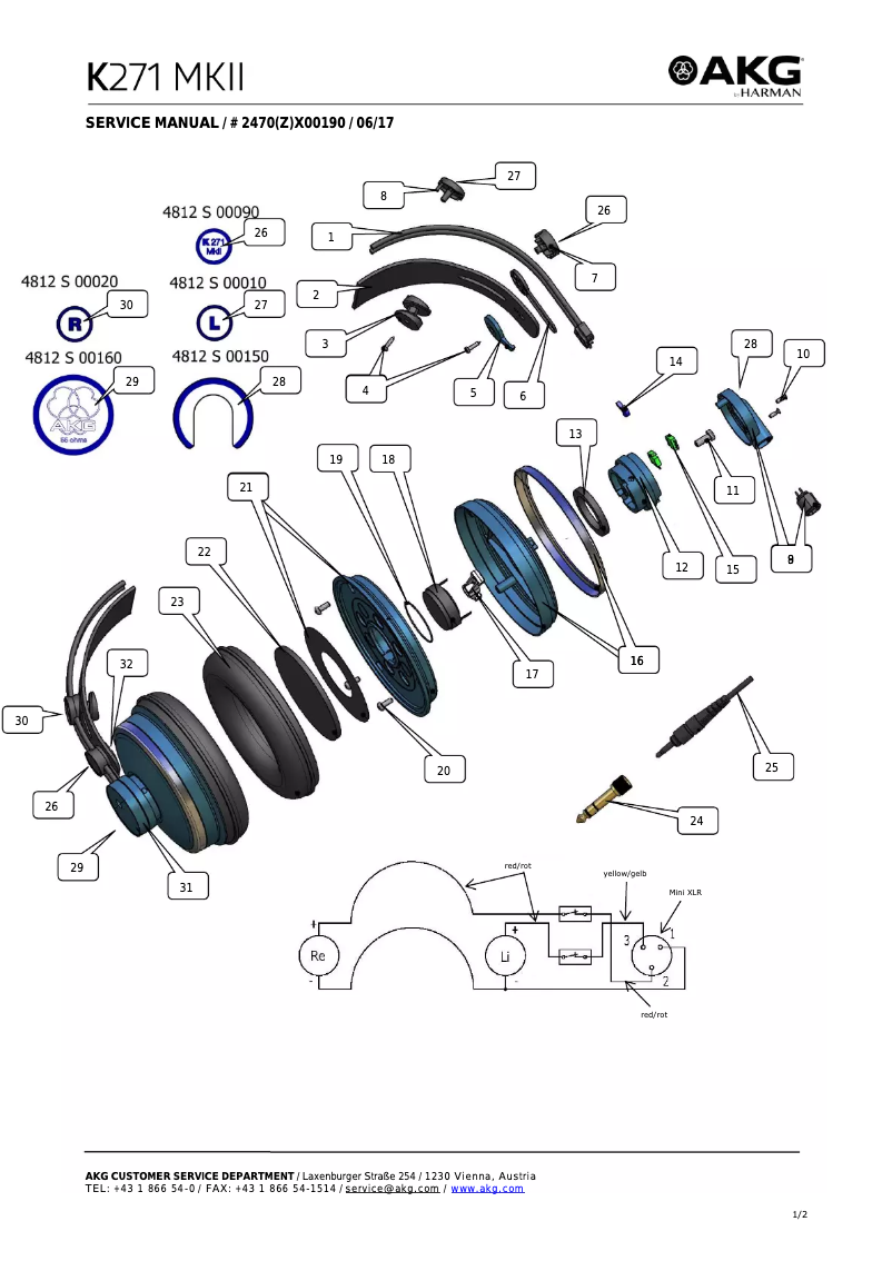 Page n°1 - Manuel utilisateur AKG K271 MKII