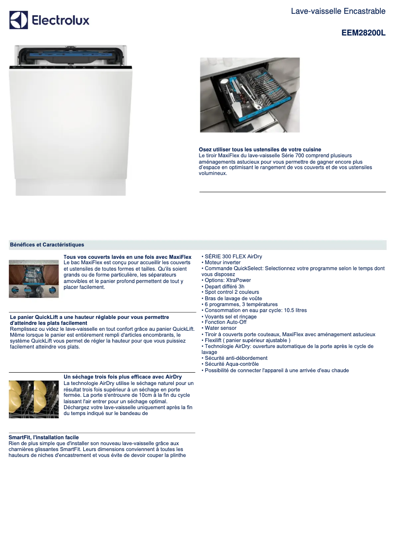 Page n°1 - Fiche technique Electrolux EEM28200L