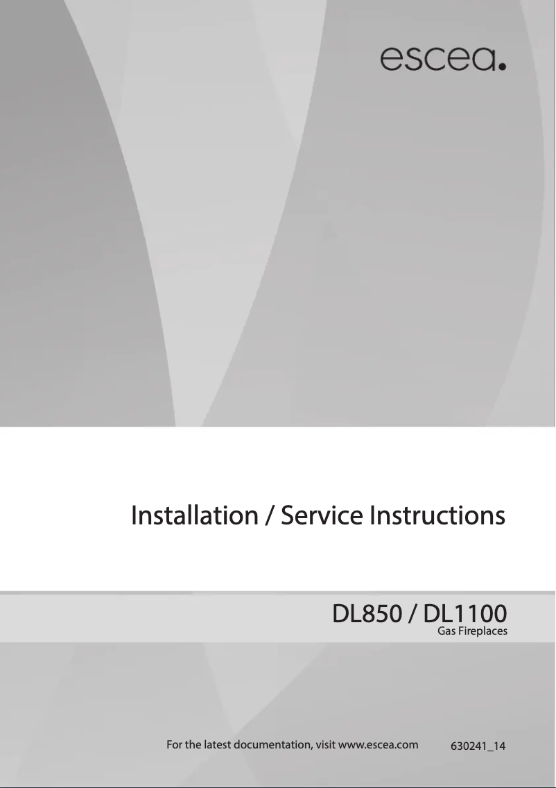 Page n°1 - Manuel utilisateur Escea DL850