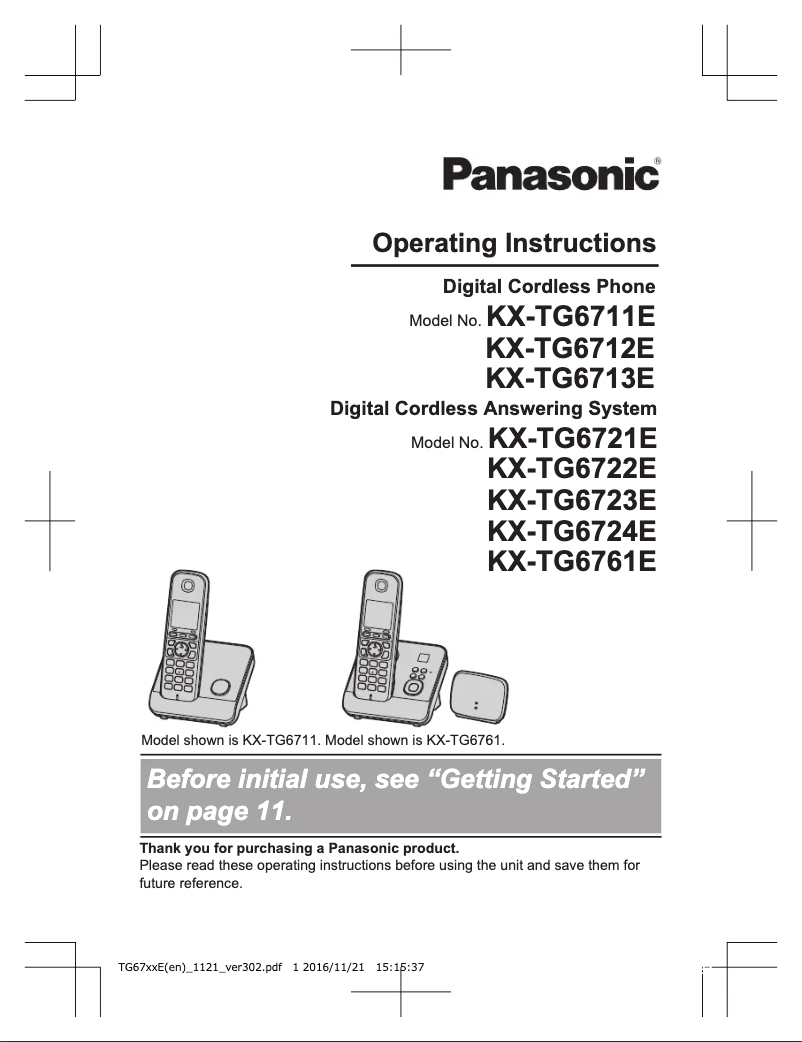 Página 1 del manual Manual de usuario Panasonic KX-TG6761E