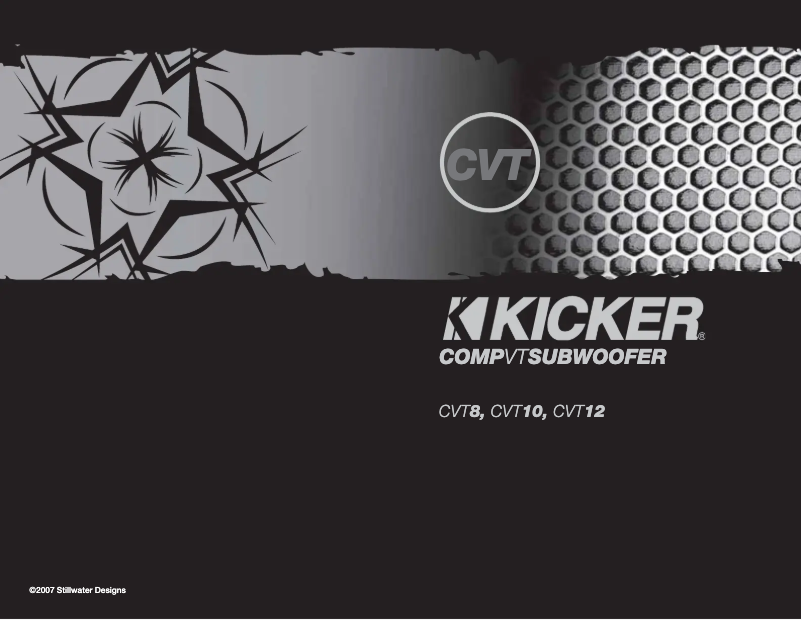 Page 1 de la notice Manuel utilisateur Kicker CompVT CVT10