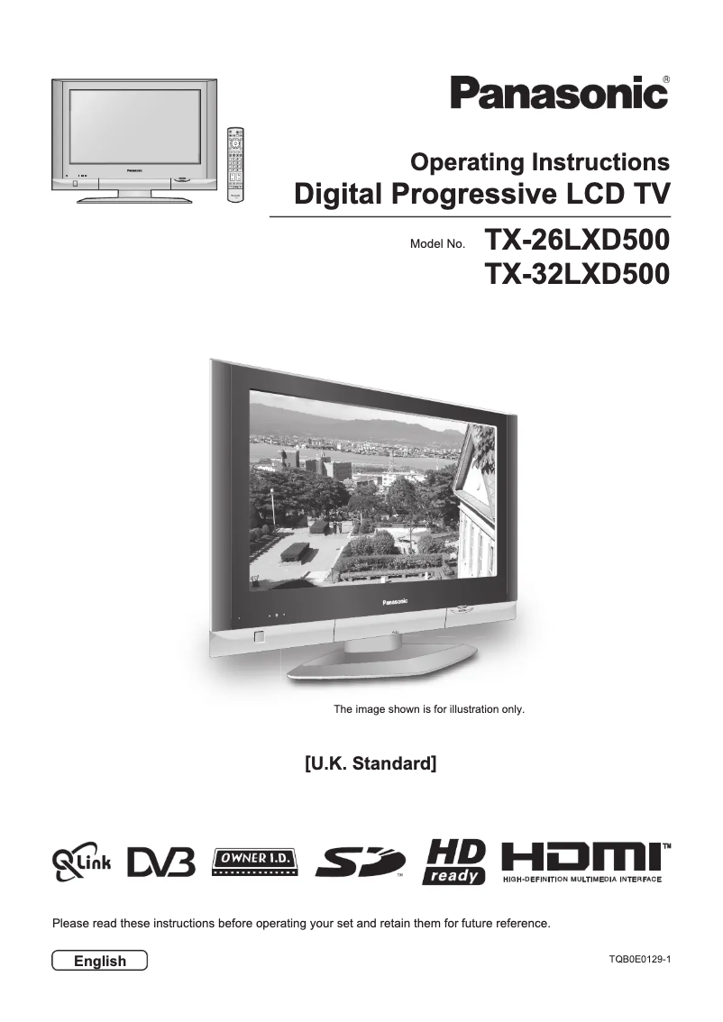 Image de la première page du manuel de l'appareil Viera TX-32LXD500