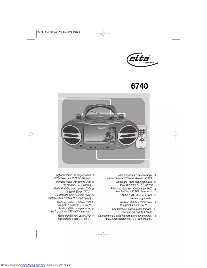 Page 1 de la notice Manuel utilisateur Elta 6740