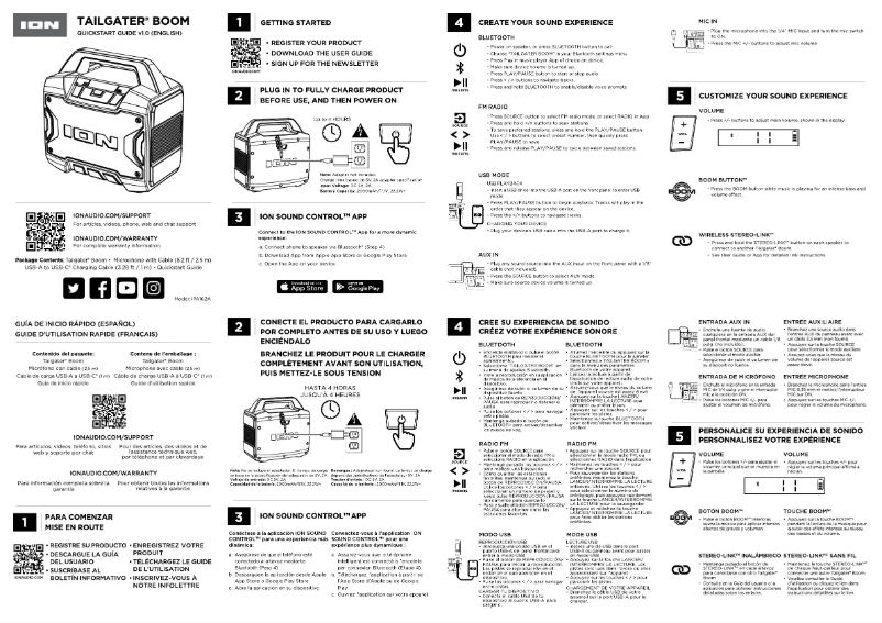 Page n°1 - Guide de démarrage rapide ION Tailgater Boom