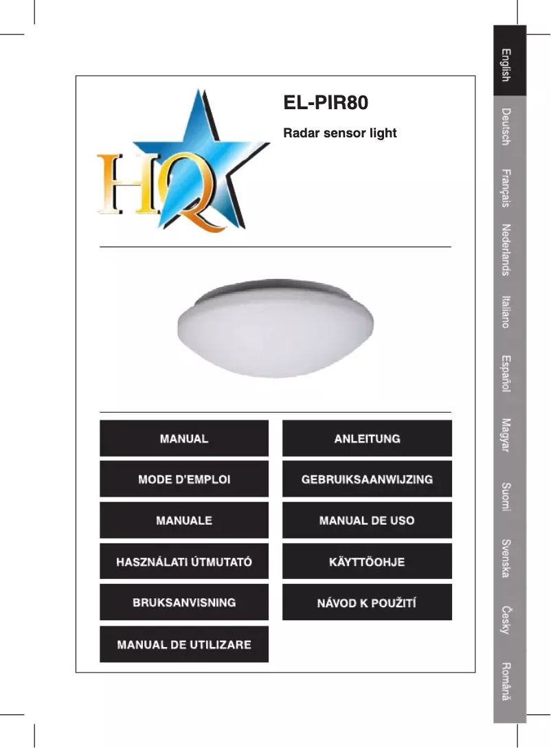 Page n°1 - Manuel utilisateur HQ EL-PIRLA80