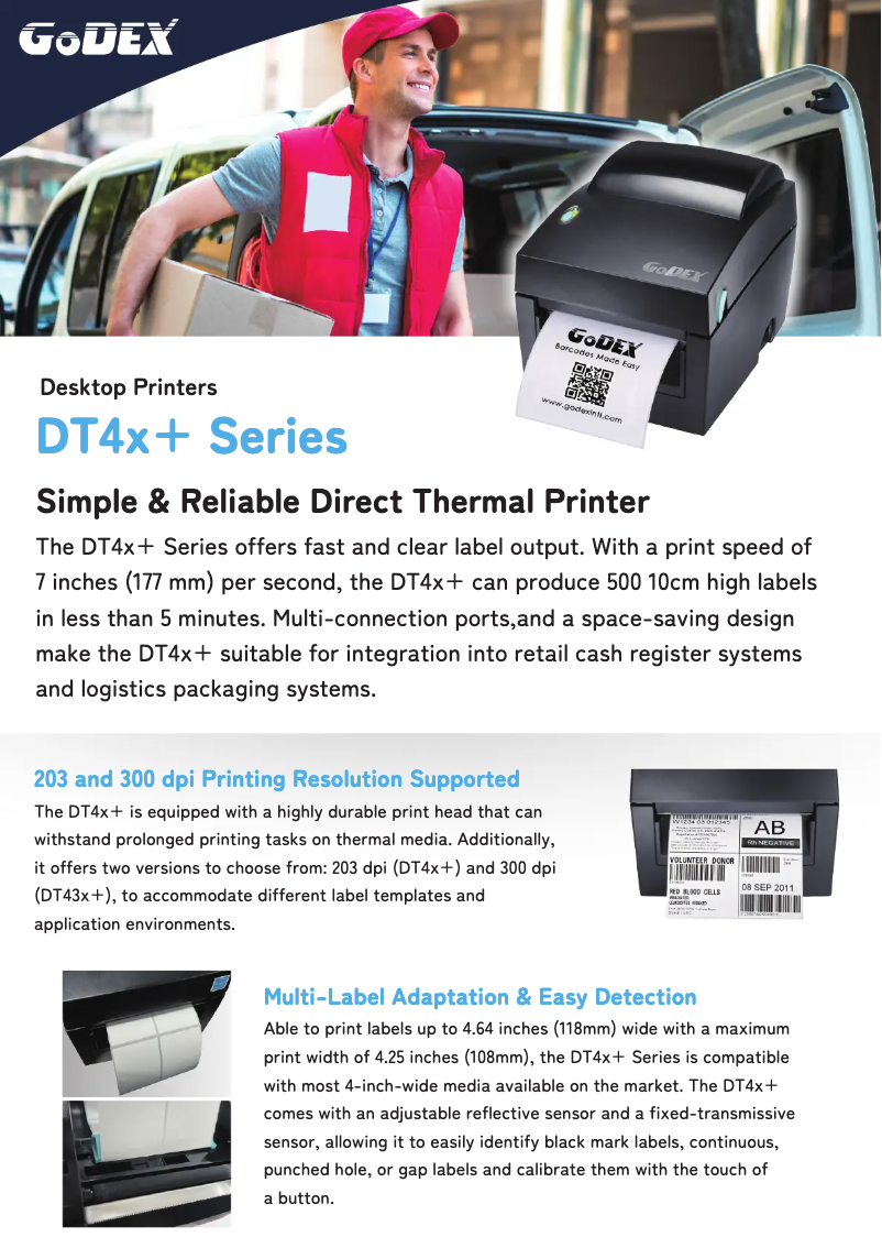 Page 1 de la notice Brochure Godex DT4x