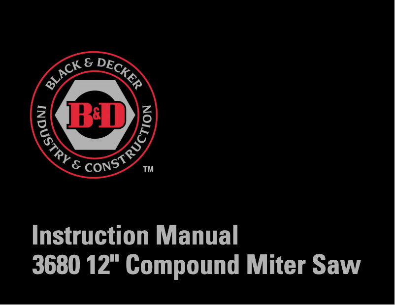 Page n°1 - Manuel utilisateur Black & Decker 3680