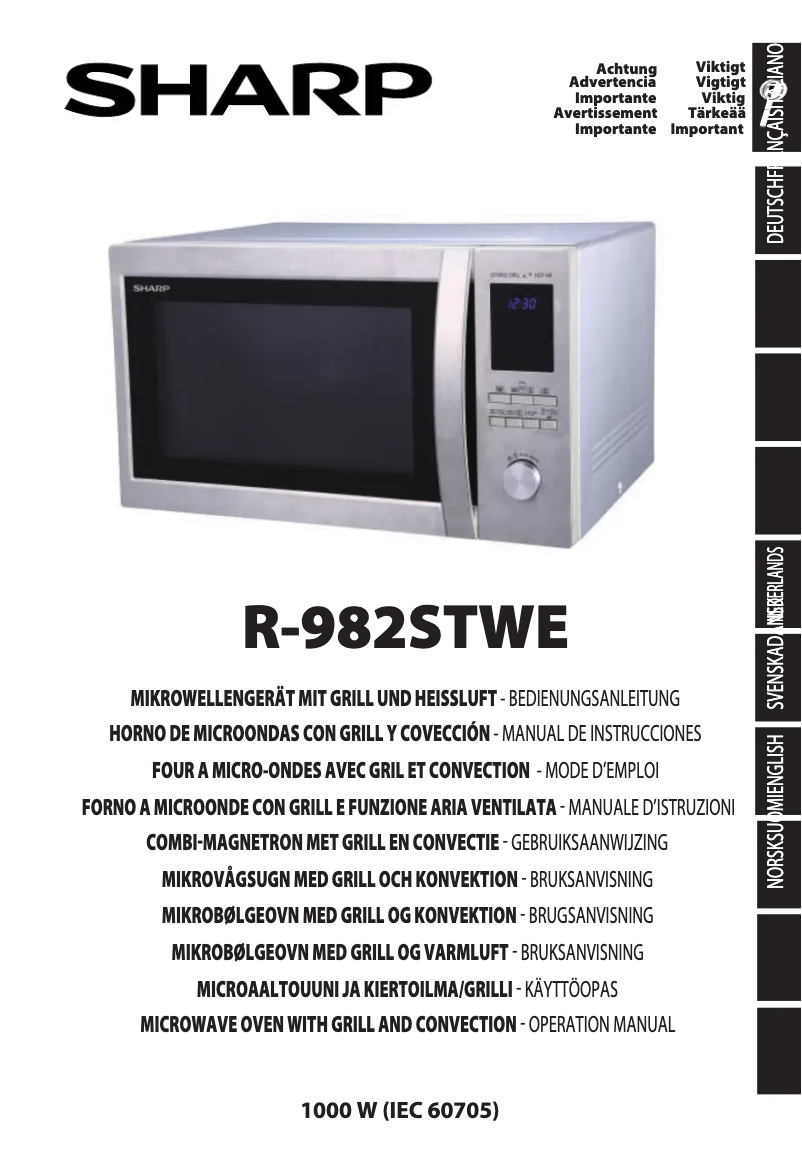Page n°1 - Manuel utilisateur Sharp R982STWE