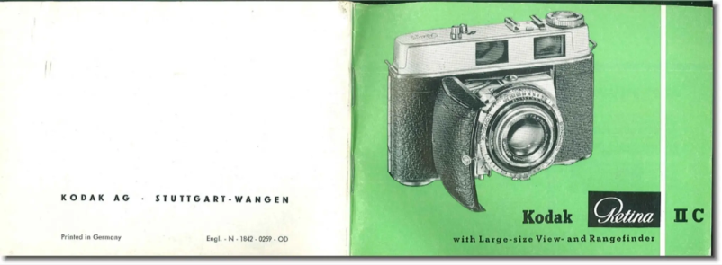 Image de la première page du manuel de l'appareil Retina II C