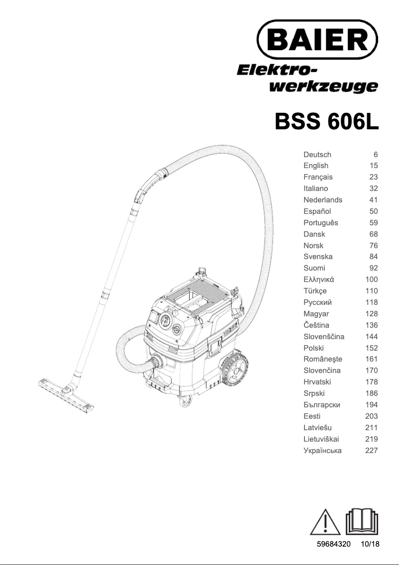 Image de la première page du manuel de l'appareil BSS 606L