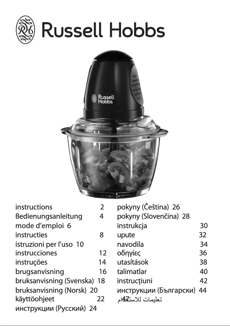 Page 1 de la notice Manuel utilisateur Russell Hobbs Desire mini 20320-56