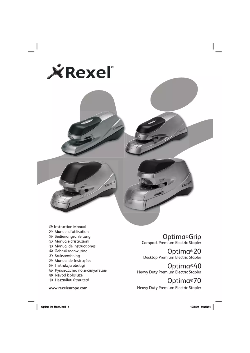 Page 1 de la notice Manuel utilisateur Rexel Optime 20