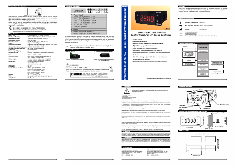 Image de la première page du manuel de l'appareil EPM-3790