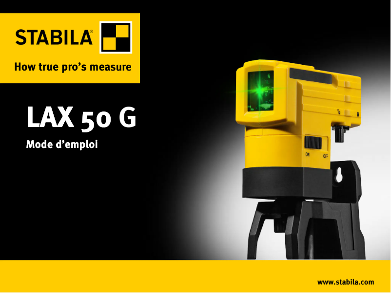 Page 1 de la notice Manuel utilisateur Stabila LAX 50 G