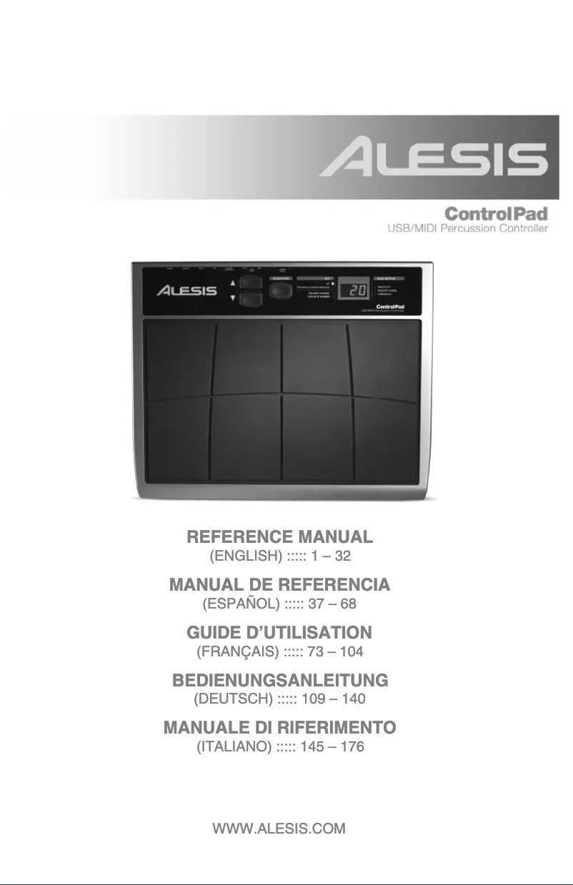 Page n°1 - Manuel utilisateur Alesis ControlPad