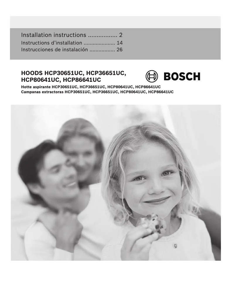 Page 1 of the manual Installation Guide Bosch HCP86641UC