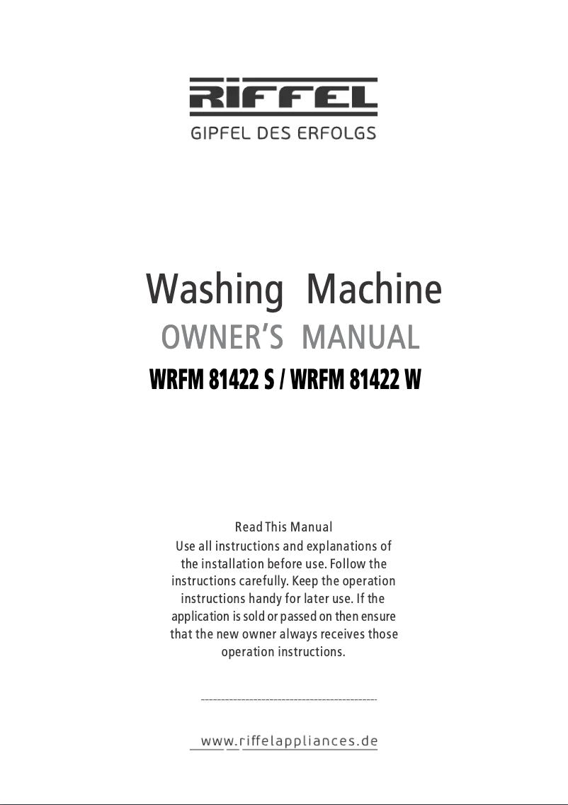 Image de la première page du manuel de l'appareil WRFM 81422 W