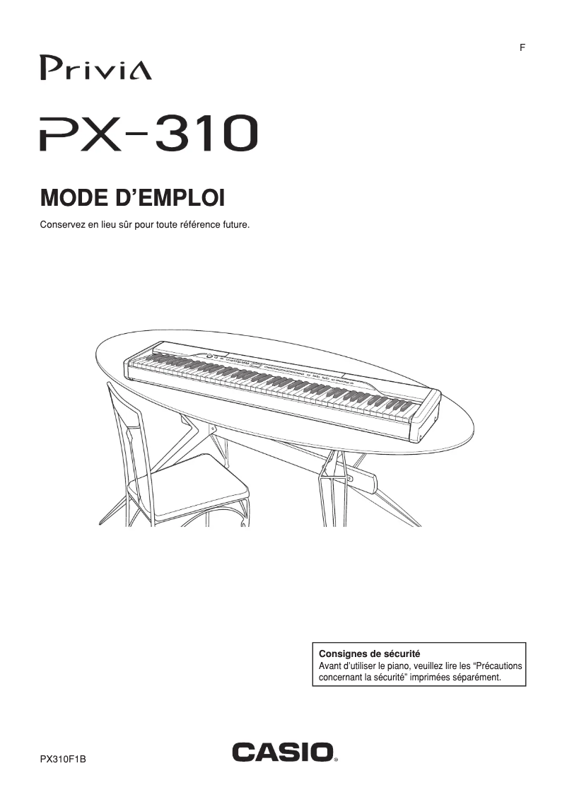 Image de la première page du manuel de l'appareil PX-310