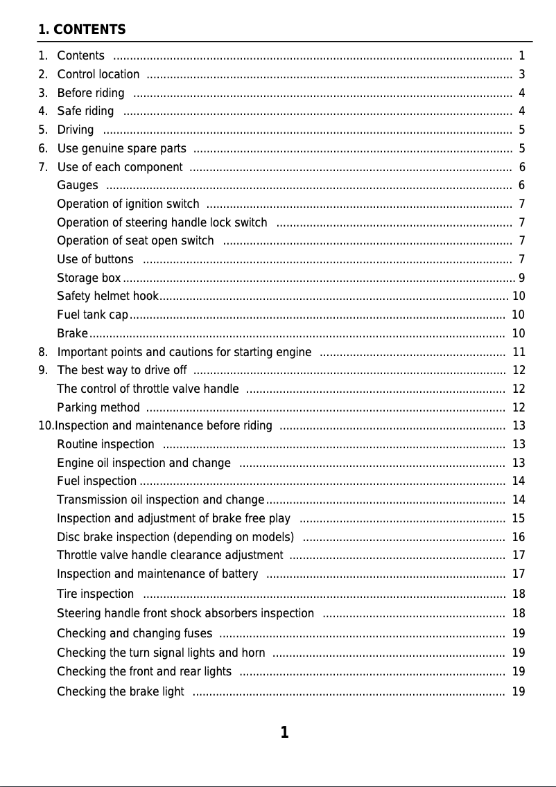 Page 1 of the manual User Manual SYM Fiddle 50