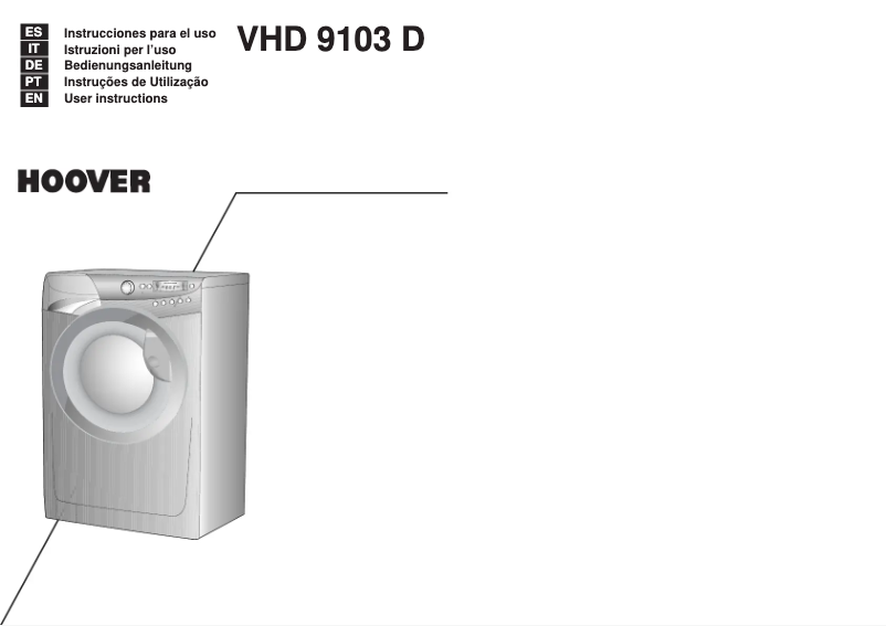 Page n°1 - Manuel utilisateur Hoover VHD 9103D-37S