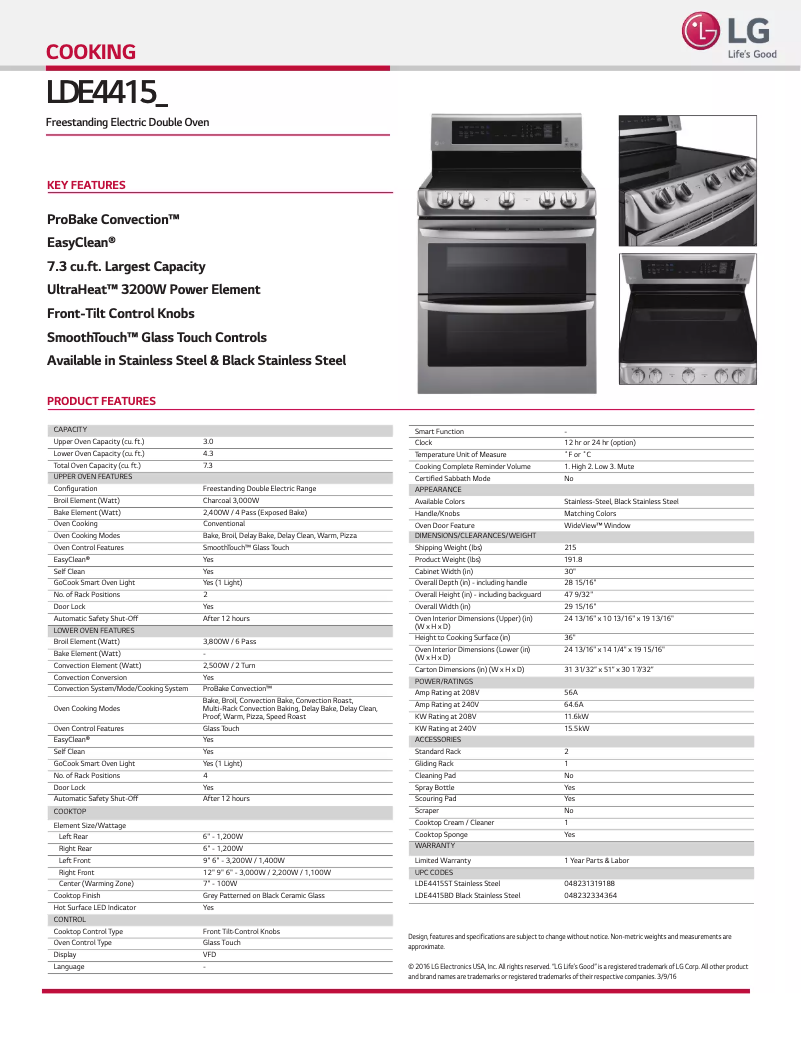 Page 1 of the manual User Manual LG LDE4415BD