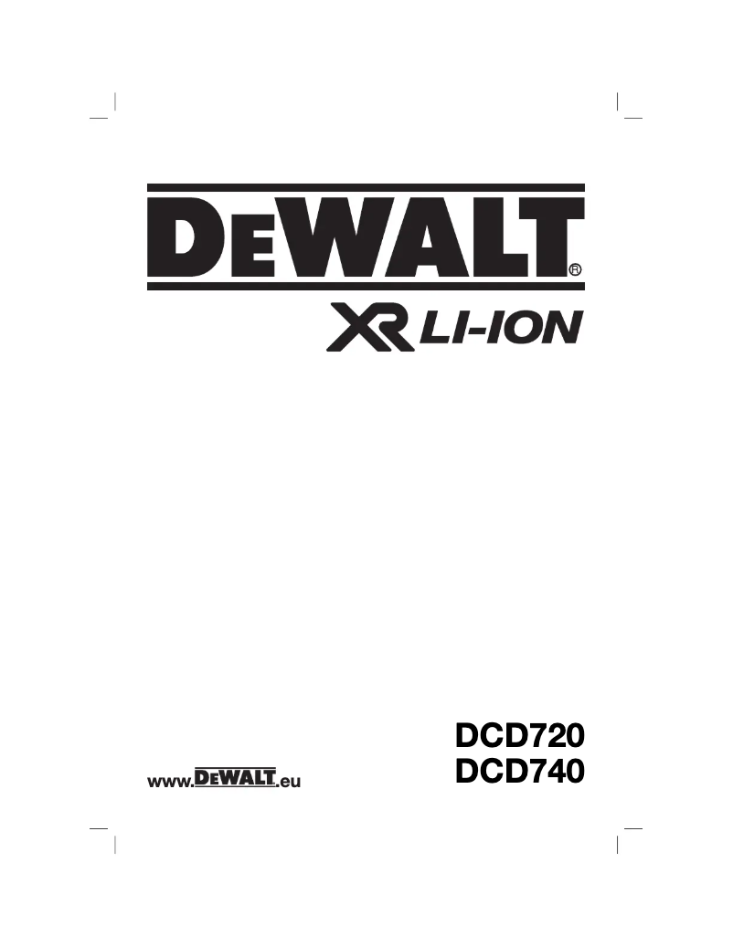 Page 1 de la notice Manuel utilisateur DeWalt DCD740