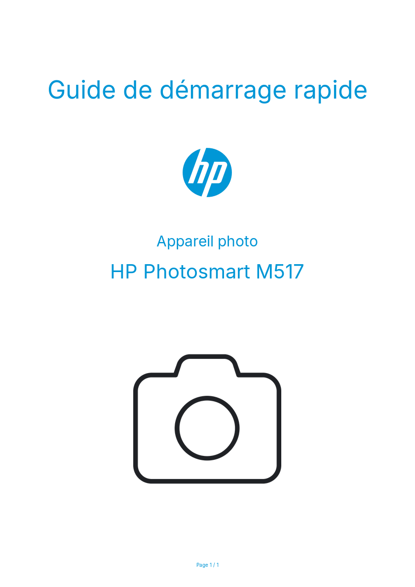 Image de la première page du manuel de l'appareil Photosmart M517