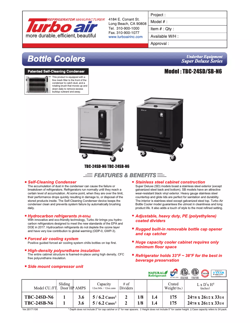 Image de la première page du manuel de l'appareil TBC-24SB