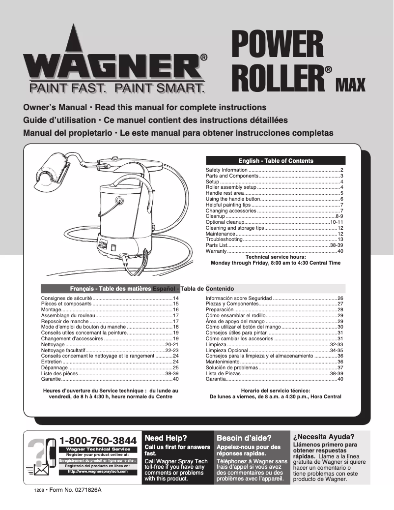 Image de la première page du manuel de l'appareil Power Roller Max