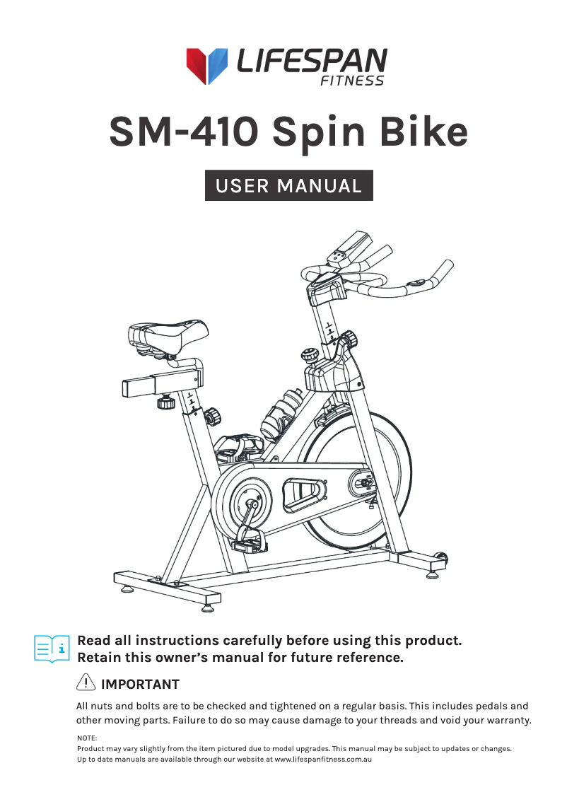 Page 1 de la notice Manuel utilisateur LifeSpan SM-410