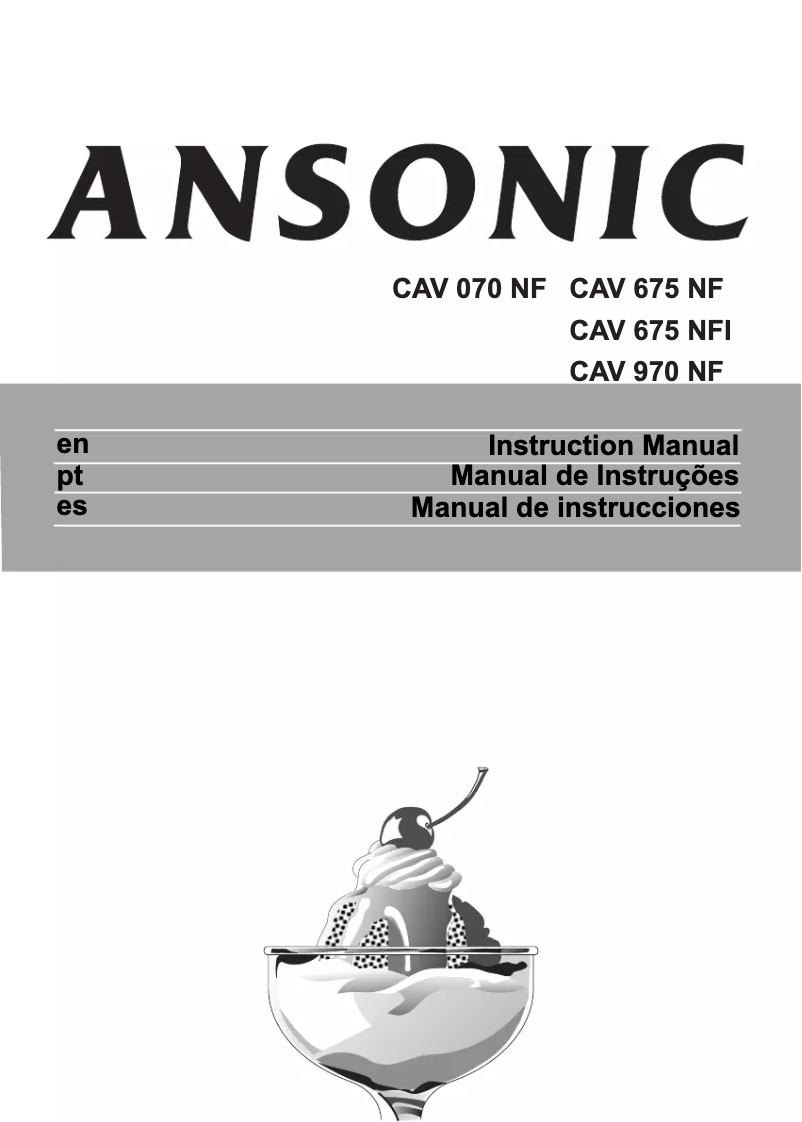 Page n°1 - Manuel utilisateur Ansonic CAV 675 NFI