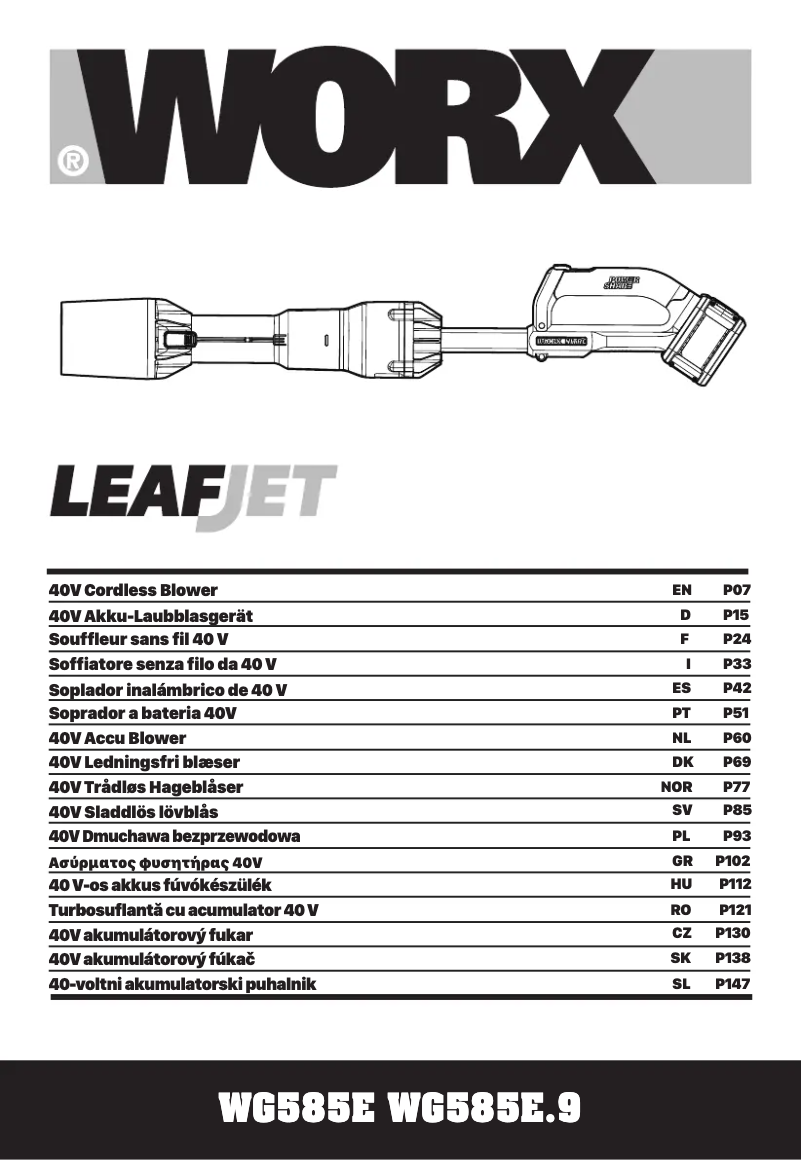 Image de la première page du manuel de l'appareil WG585E.9