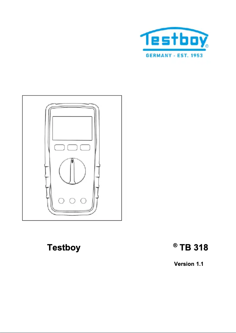 Page n°1 - Manuel utilisateur Testboy TB 318