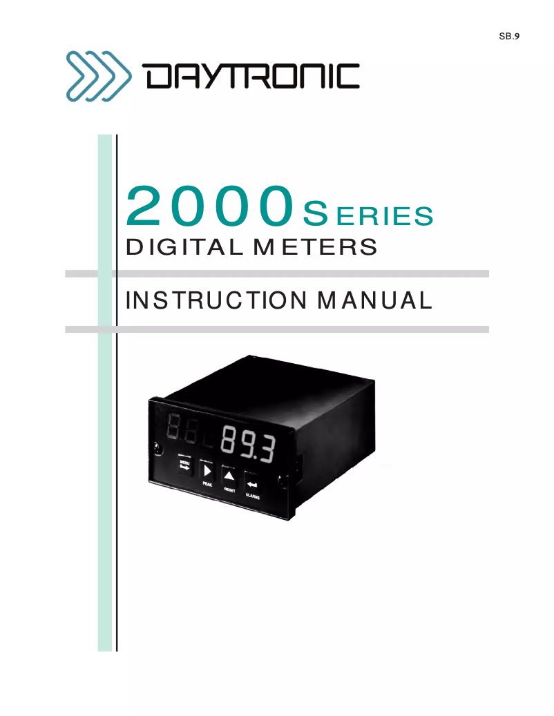 Page n°1 - Manuel utilisateur Daytronic 2169-20