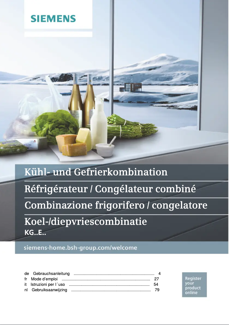 Page n°1 - Manuel utilisateur Siemens iQ500 KG39EAWCA