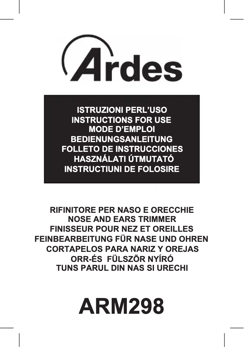 Image de la première page du manuel de l'appareil ARM298