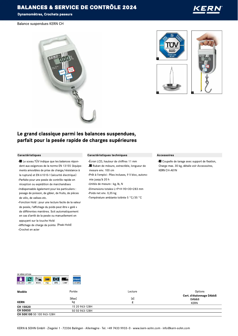 Page 1 de la notice Brochure Kern CH 50K100