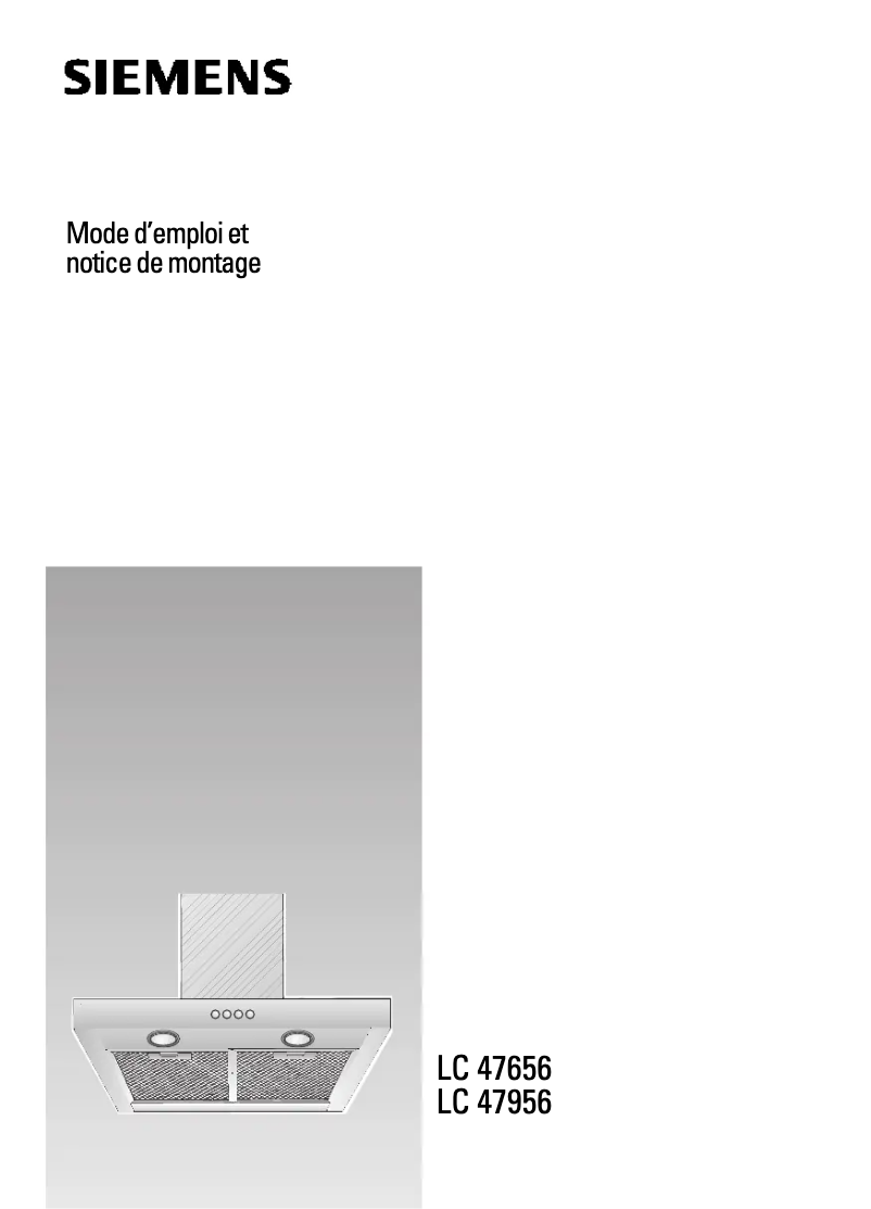 Page 1 de la notice Manuel utilisateur Siemens LC957BC20