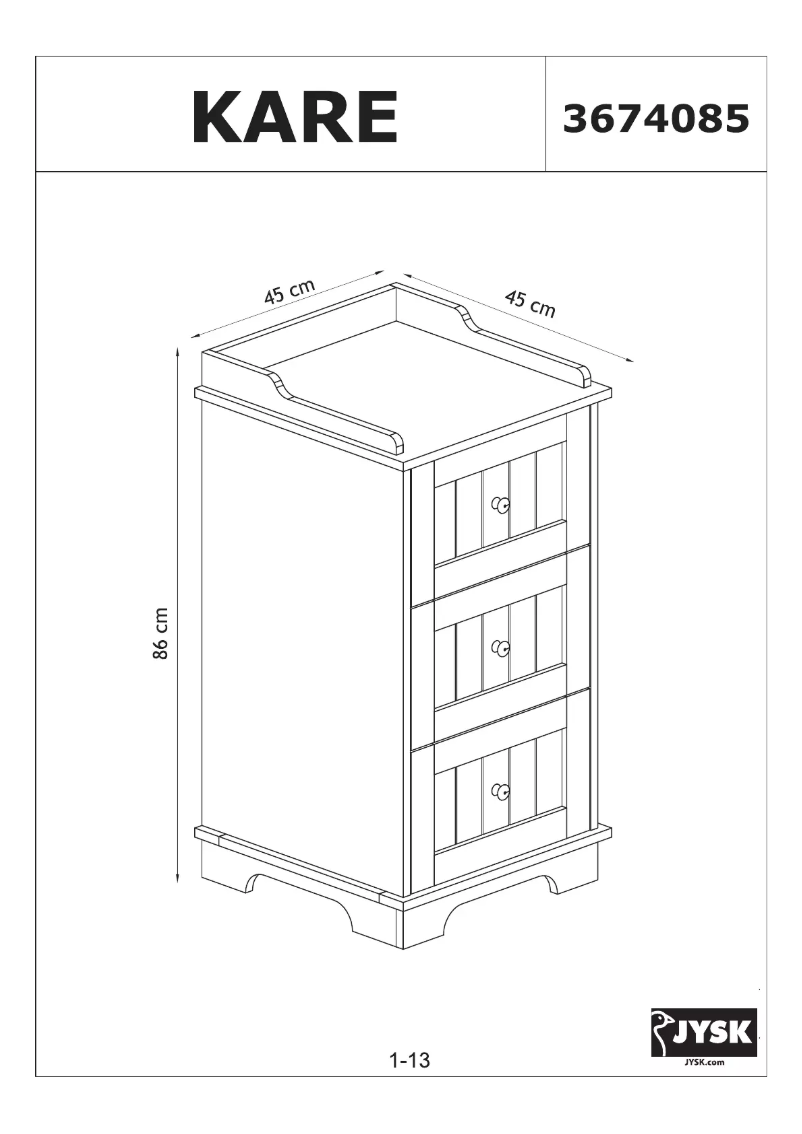 Page 1 de la notice Manuel utilisateur JYSK Kare (45x86x45)