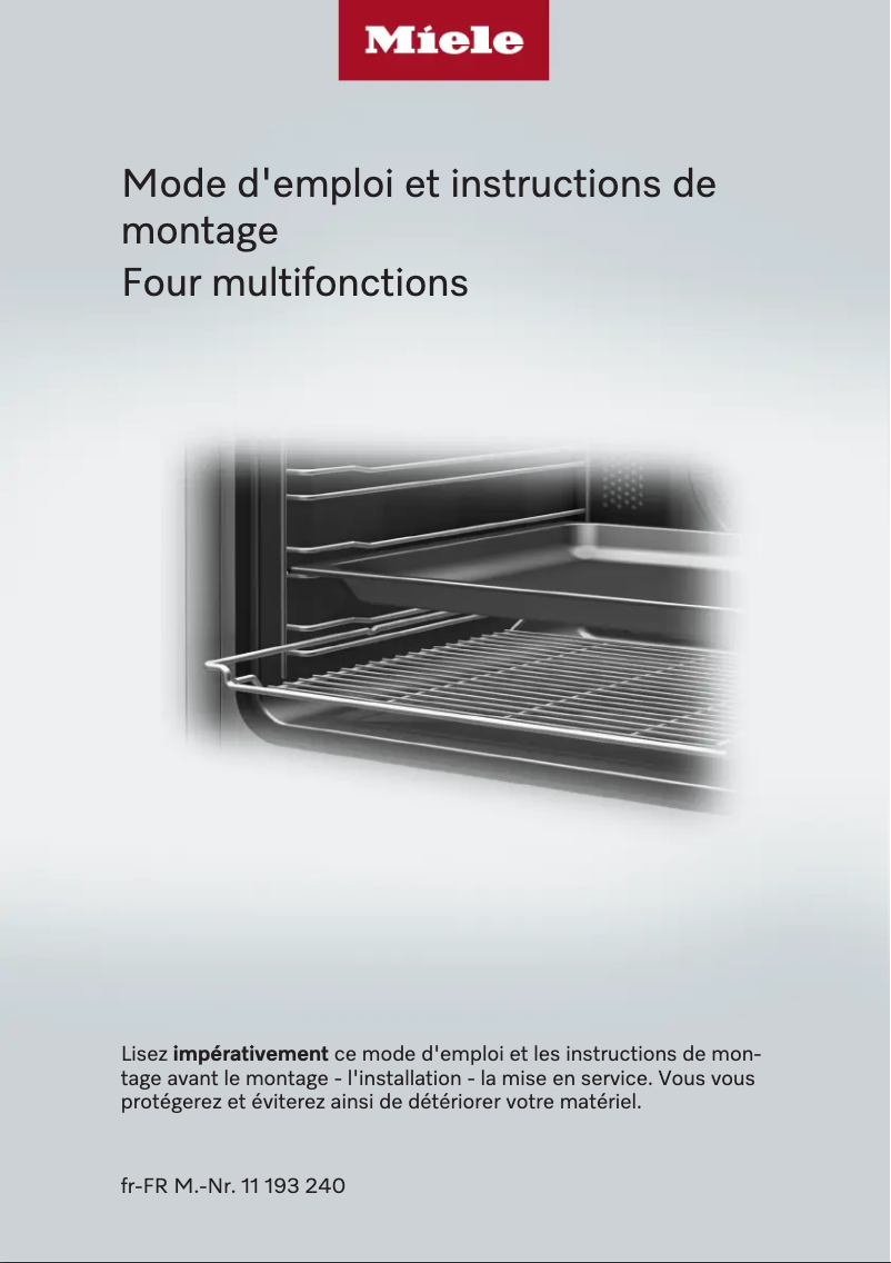 Page n°1 - Manuel utilisateur Miele H 7660 BP