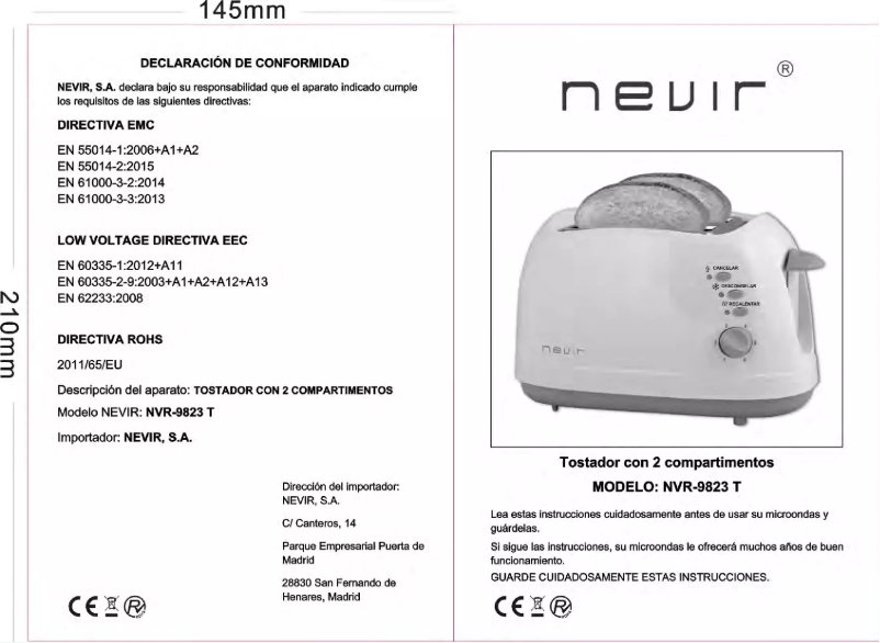 Image de la première page du manuel de l'appareil NVR-9823 T