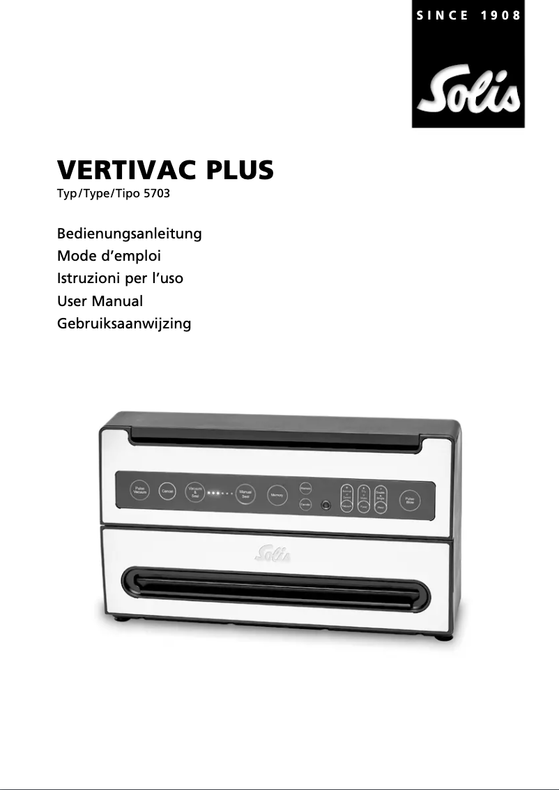 Image de la première page du manuel de l'appareil VertiVac Plus 5703