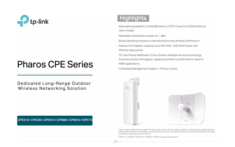 Page n°1 - Fiche technique TP-Link CPE710