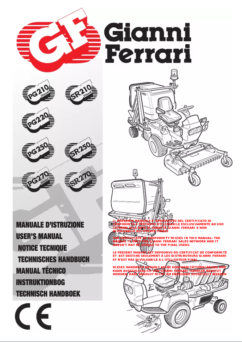Página 1 del manual Manual de usuario Gianni Ferrari SR270