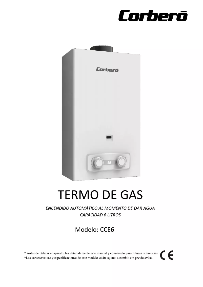 Página 1 del manual Manual de usuario Corbero CCE6GB