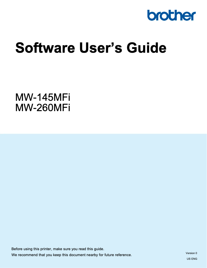 Page n°1 - Manuel utilisateur Brother MW-145MFI